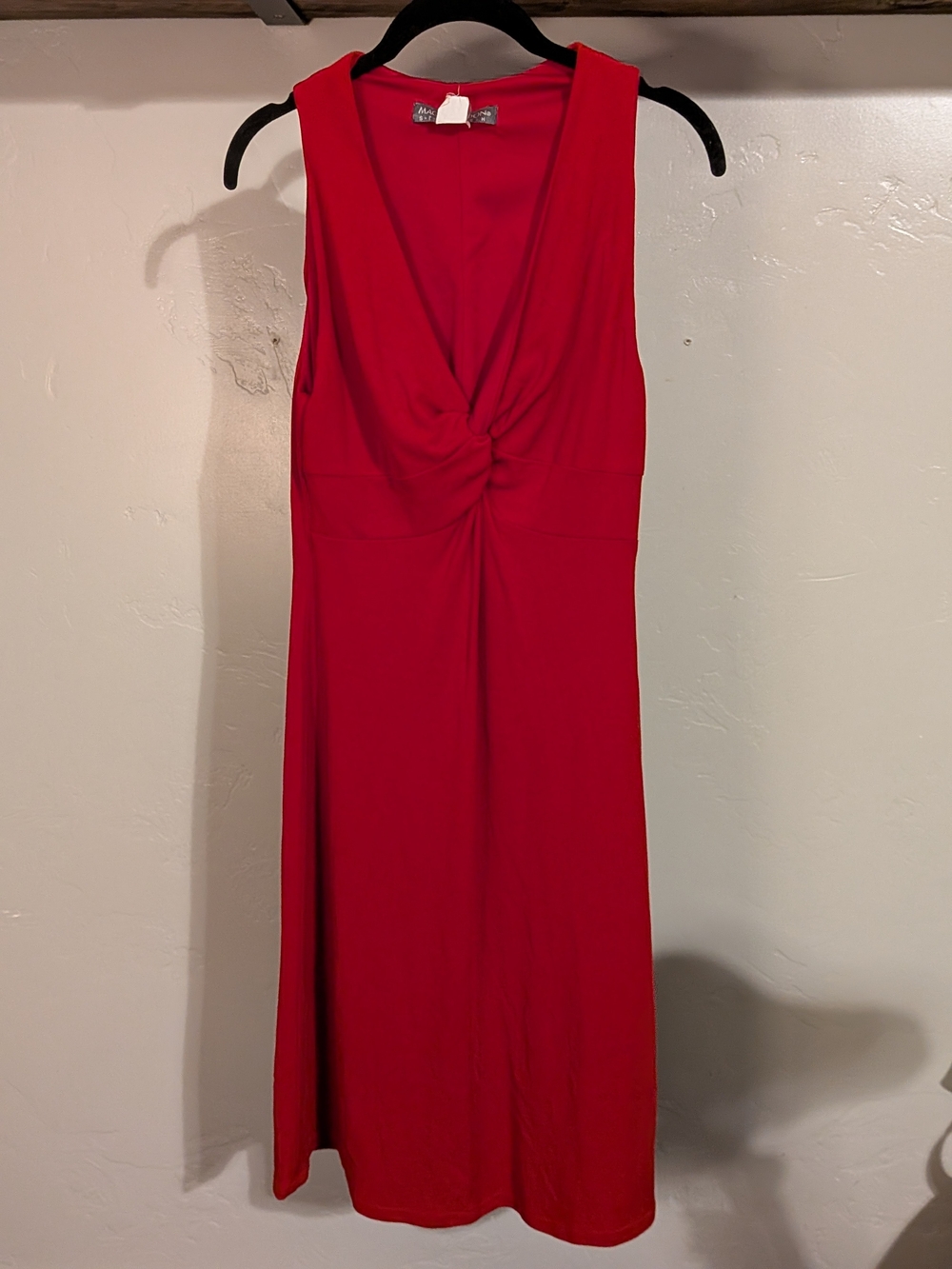 VINTAGE Maggy London Red Twist-Front Midi Dress